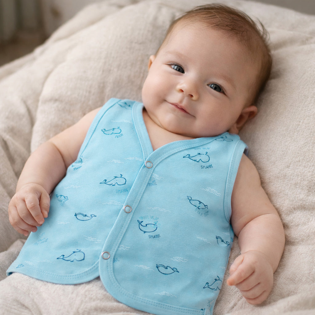 Cotton Button Jabla for Baby | Soft Breathable Front Open Jabla for Newborns & Infants | Comfortable Daily Wear