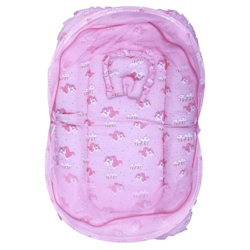 Premium Baby Bedding Set with Mosquito Net | 100% Insect Protection, Zip Closure & Baby Pillow
