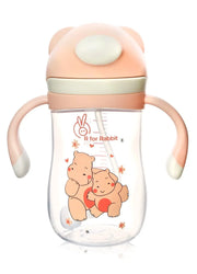 R for Rabbit Premium Hippo Baby Straw Sipper Bottle |10 fl oz | Anti Spill Sippy Cup with Soft Silicone Straw BPA Free & Non-Toxic for Baby or Kids of 12 Months -(300 ml Yellow) R for Rabbit