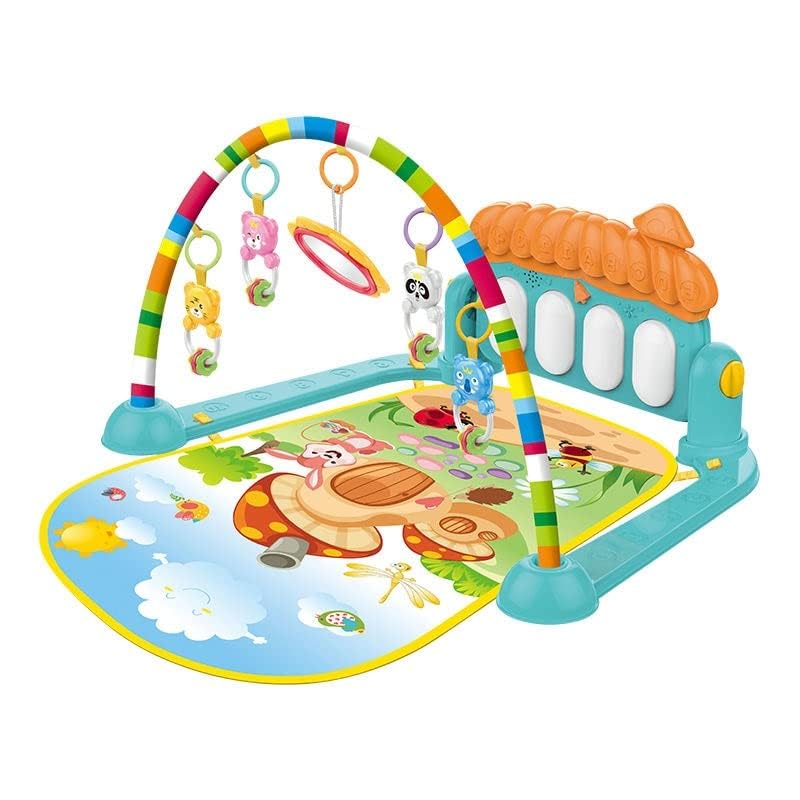 Play world Kick and Play Musical Keyboard Piano Baby Play Gym and Fitness Rack with Hanging Rattles, Lights & Mat - Gift for Boys & Girls