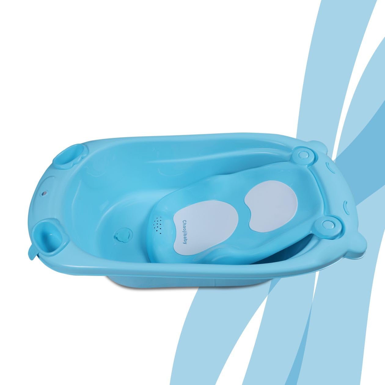 Apple Baby Splash with Seat Sling Baby Bath Tub for Kids, Toddlers 0-3 Years Anti-Slip Kids Bathtub - Blue