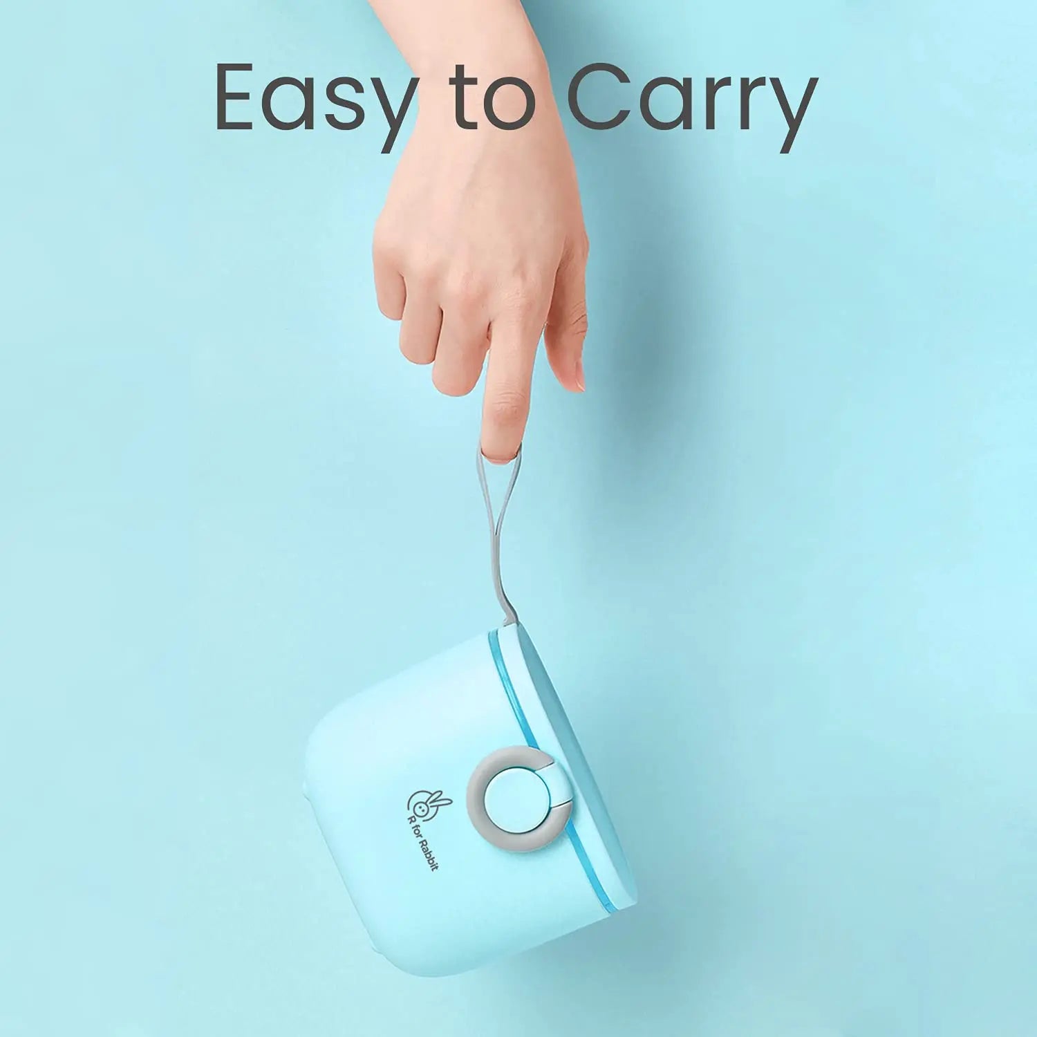 R for Rabbit Silicone First Feed Meal Box for Baby, Kids Multi-Functional Milk Powder Container Box 210G (Blue) R for Rabbit