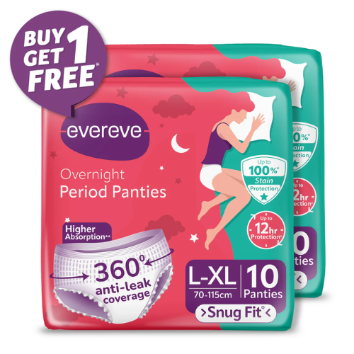 Evereve Ultra Absorbent Disposable Period Panties (L-XL) | Heavy Flow Leak-Proof Menstrual Underwear | 10 Pack