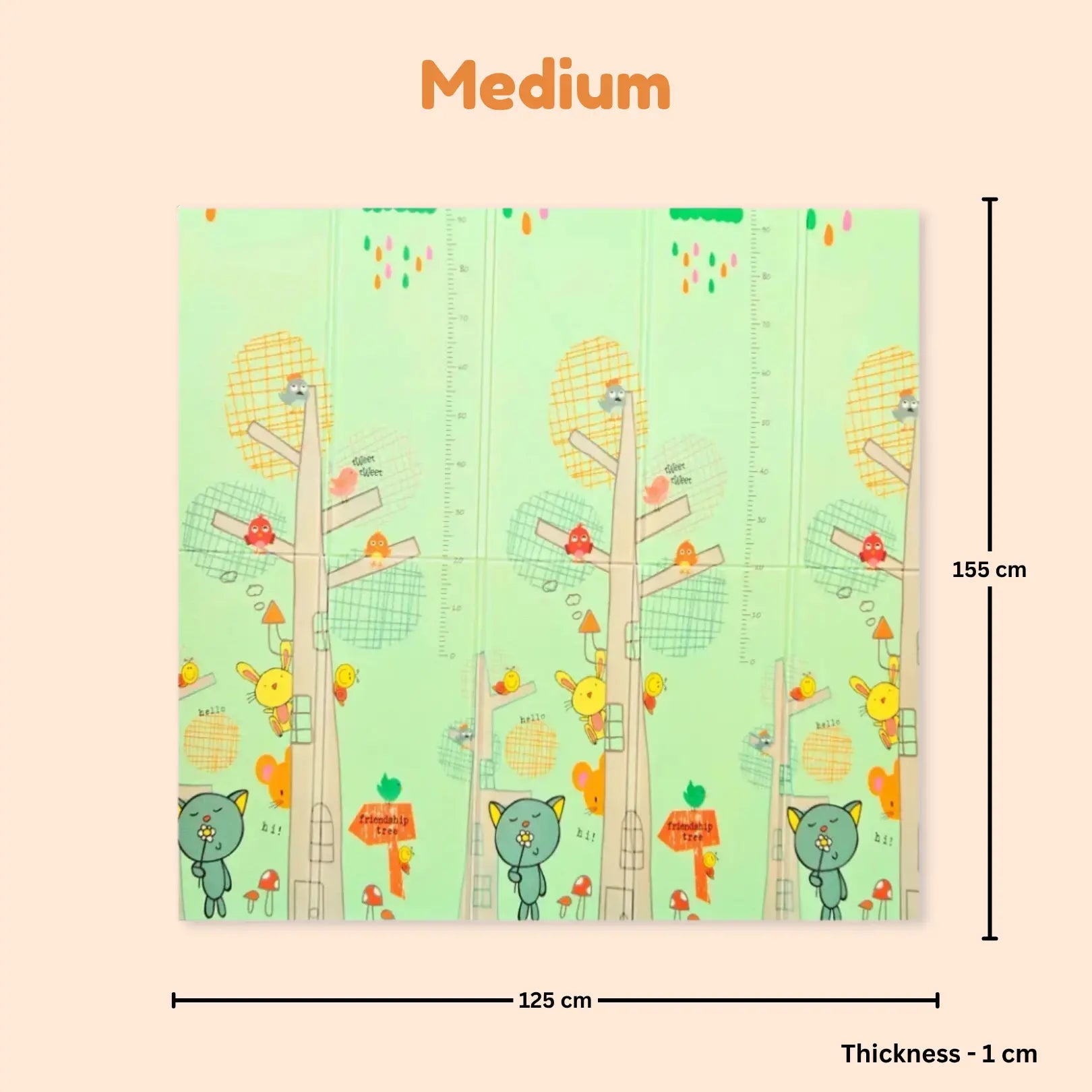 Reversible Baby Play Mat, Learning & Crawling Foldable Foam Mat (Medium) babee D