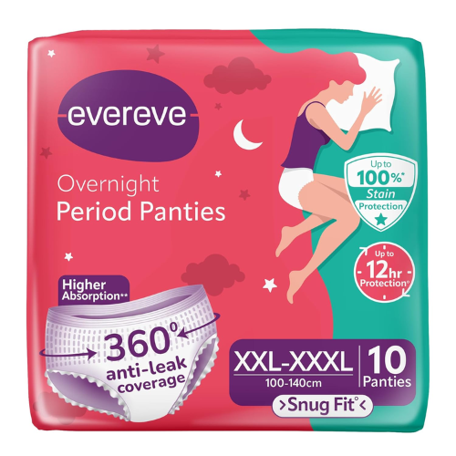 Evereve Ultra Absorbent Disposable Period Panties (XXL-XXXL) | Heavy Flow Leak-Proof Menstrual Underwear | 10 Pack