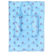 1ST STEP 100% Muslin Cotton Thick New Born Baby Bedding Mattress/Gadda Bed Set for Babies with 2 Side Bolster & Head Pillow