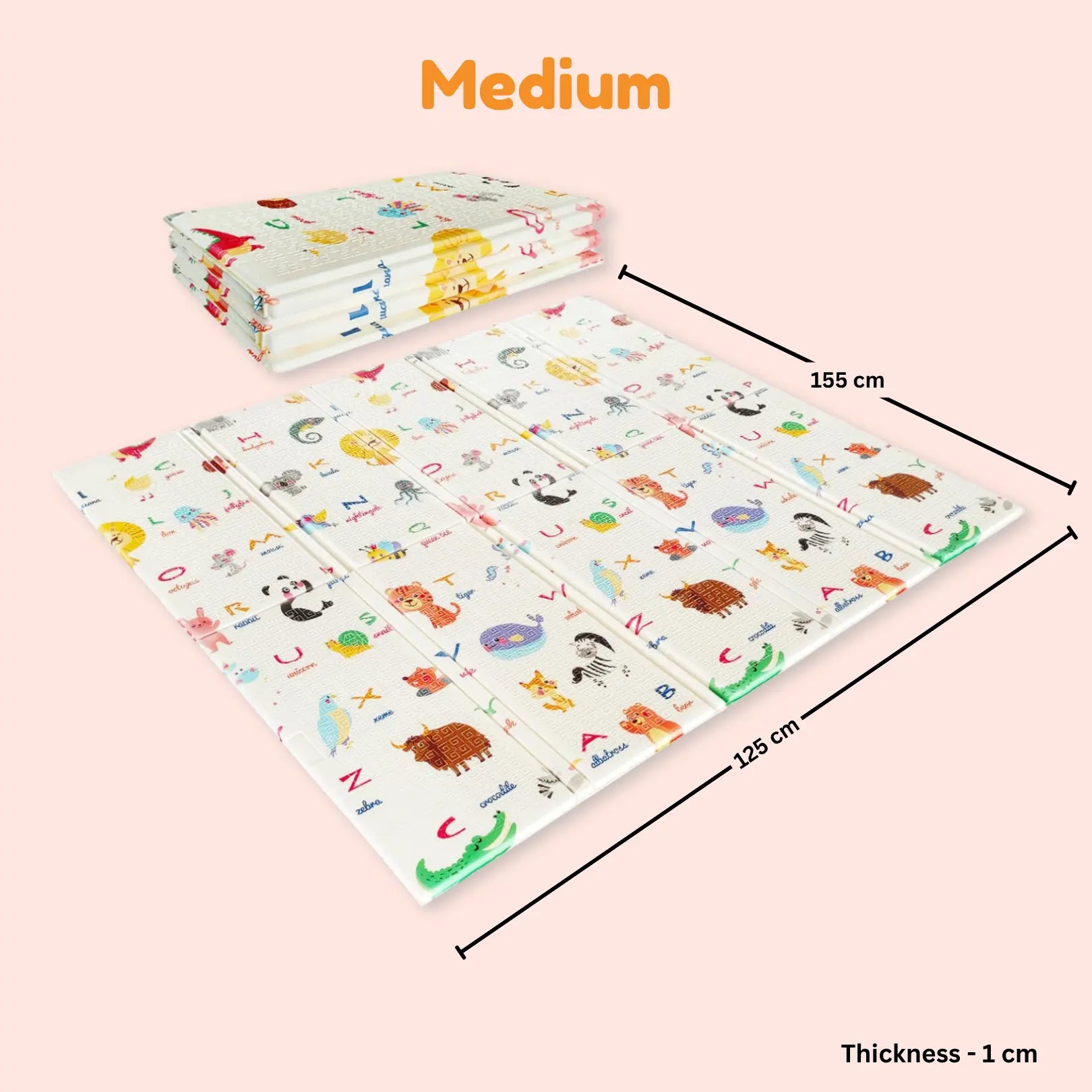 Reversible Baby Play Mat, Learning & Crawling Foldable Foam Mat (Medium) babee D