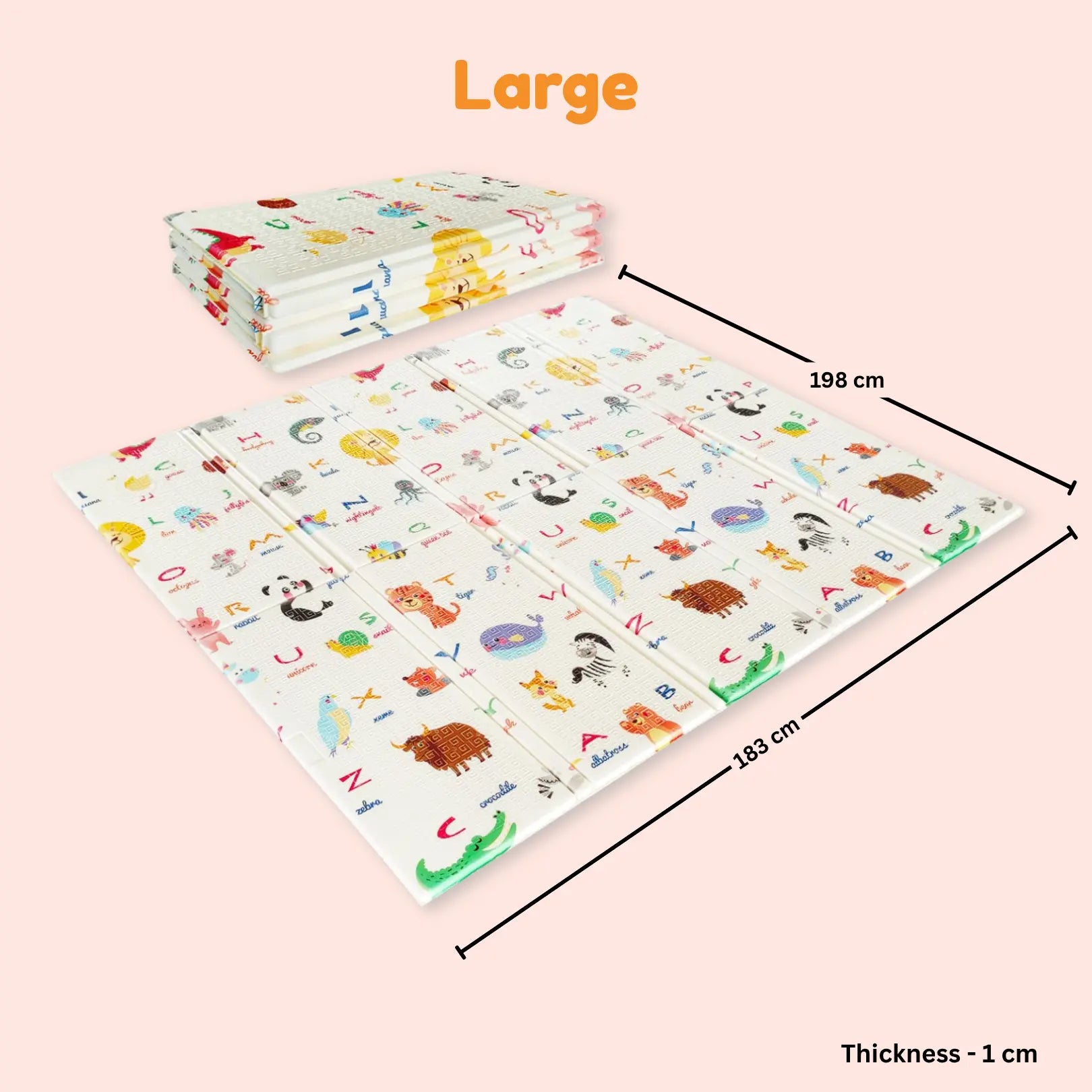 Reversible Baby Play Mat, Learning & Crawling Foldable Foam Mat (Large) babee D