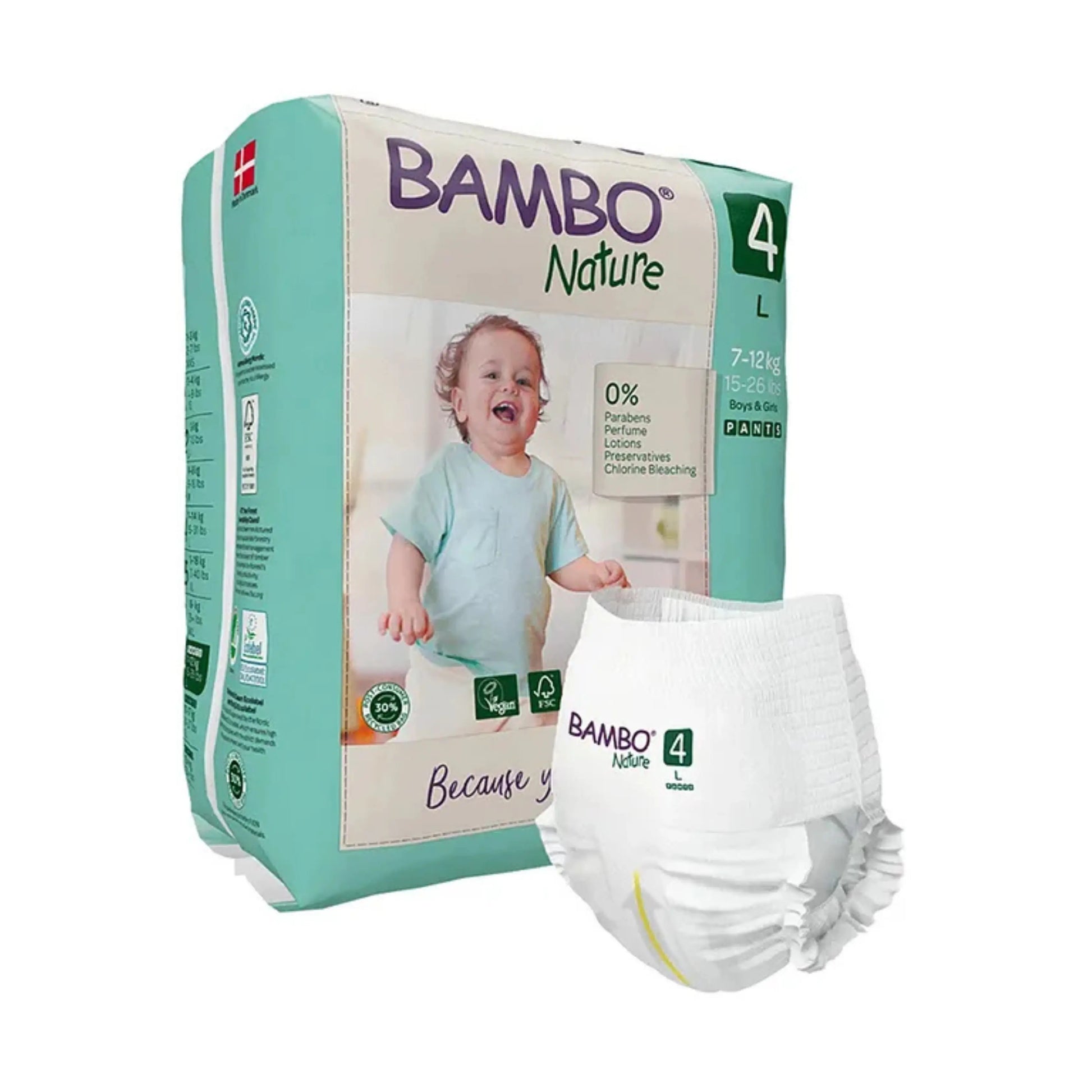 Bambo Nature Monthly Box - Skin Friendly Pant Style Diapers (size - 4) - Large ( Pack Of 6 ) Bambo Nature