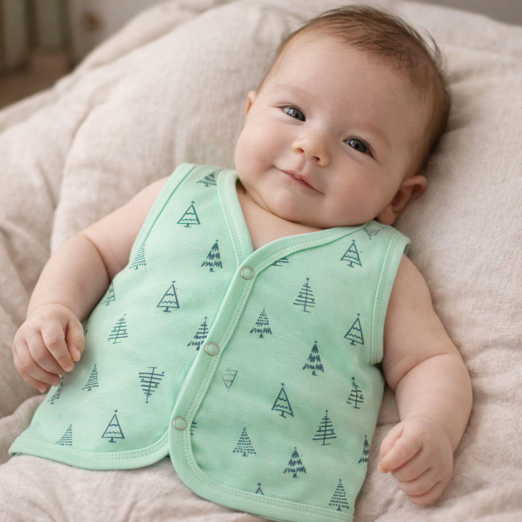 Cotton Button Jabla for Baby | Soft Breathable Front Open Jabla for Newborns & Infants | Comfortable Daily Wear