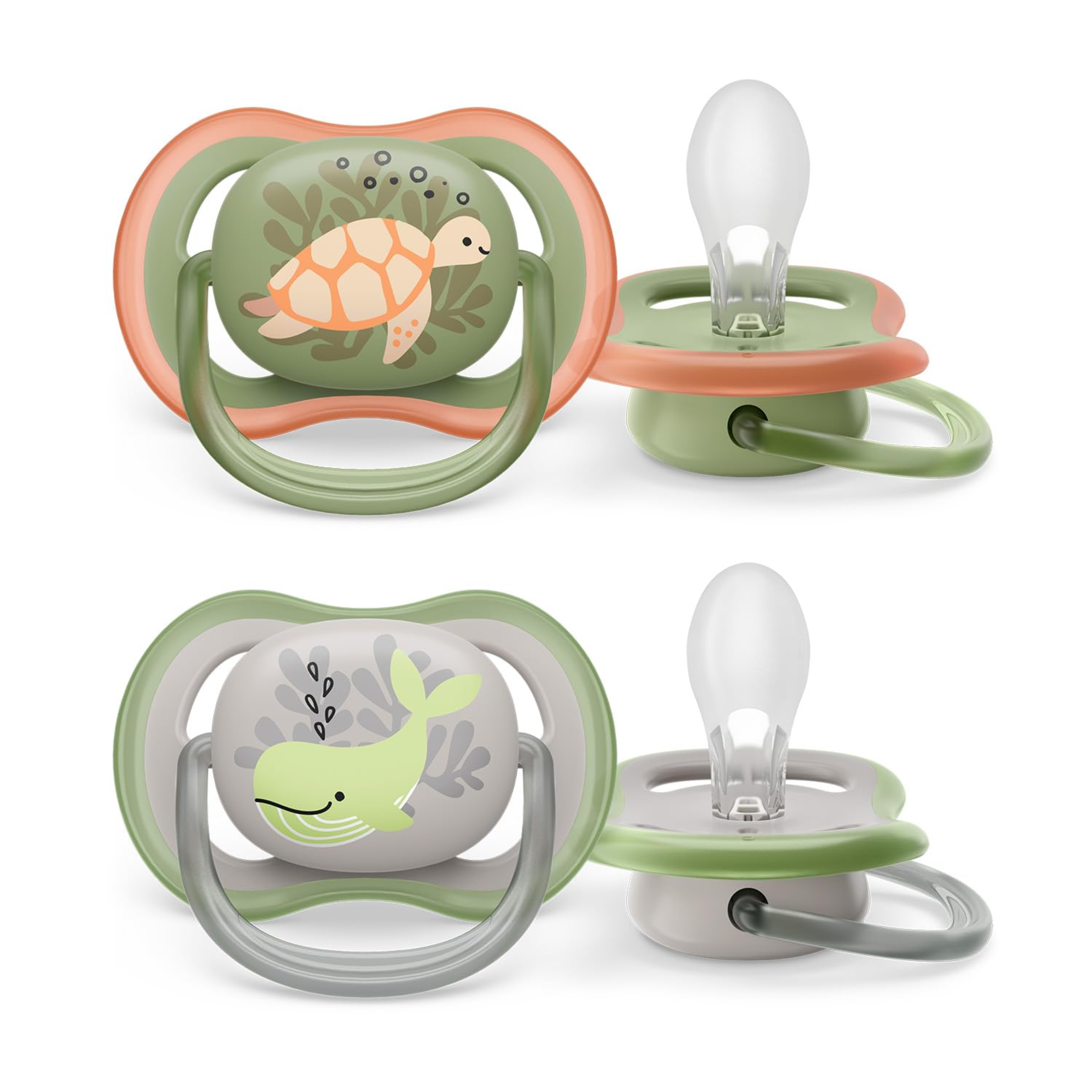 Philips Avent Ultra Air Soother 6-18 Months | Lightweight & Breathable Baby Pacifier for Babies | BPA Free Silicone Nipple (2 Pack)
