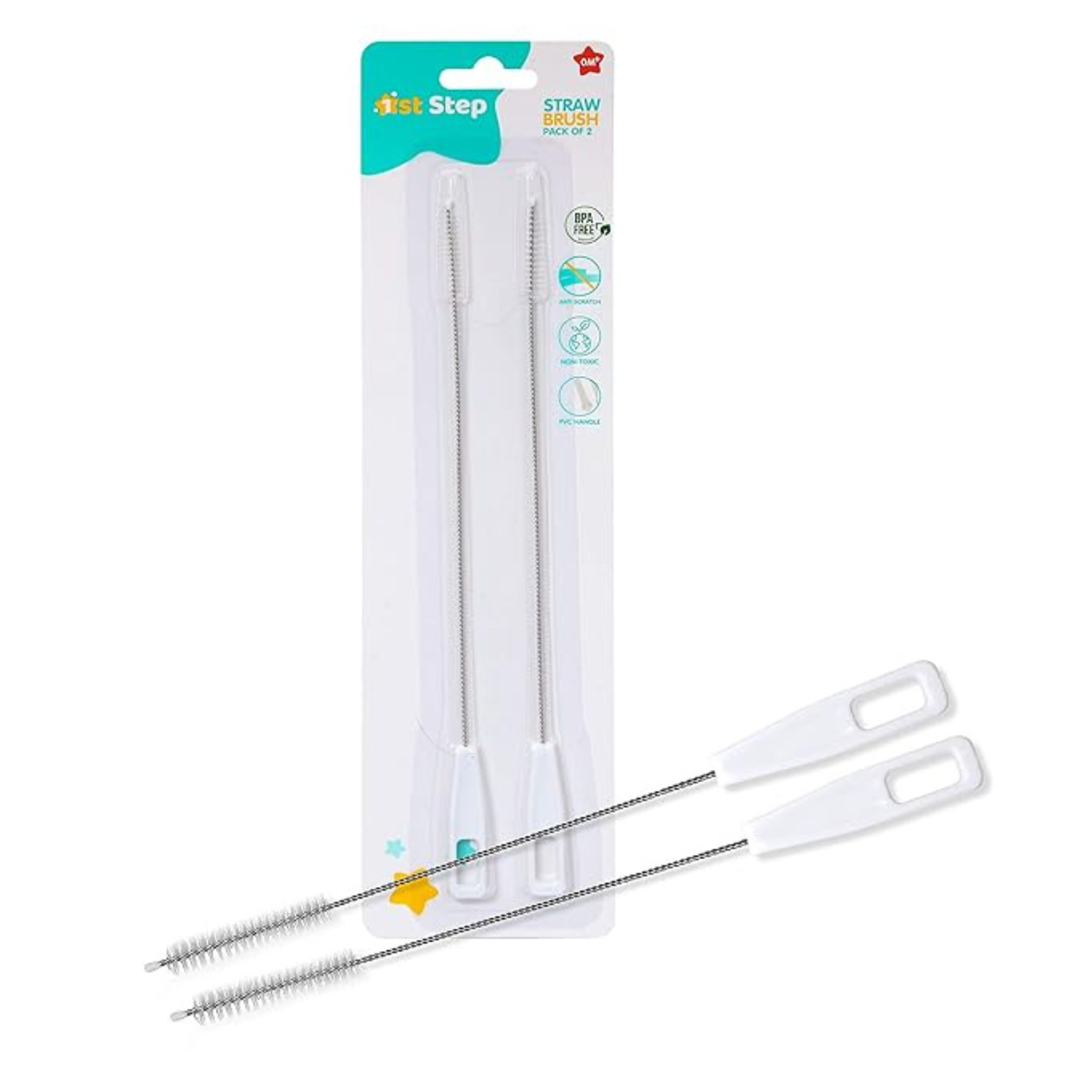 1st Step Straw Cleaner with Handle | BPA Free Flexible Cleaning Brush for Baby Sipper, Straw & Feeding Accessories
