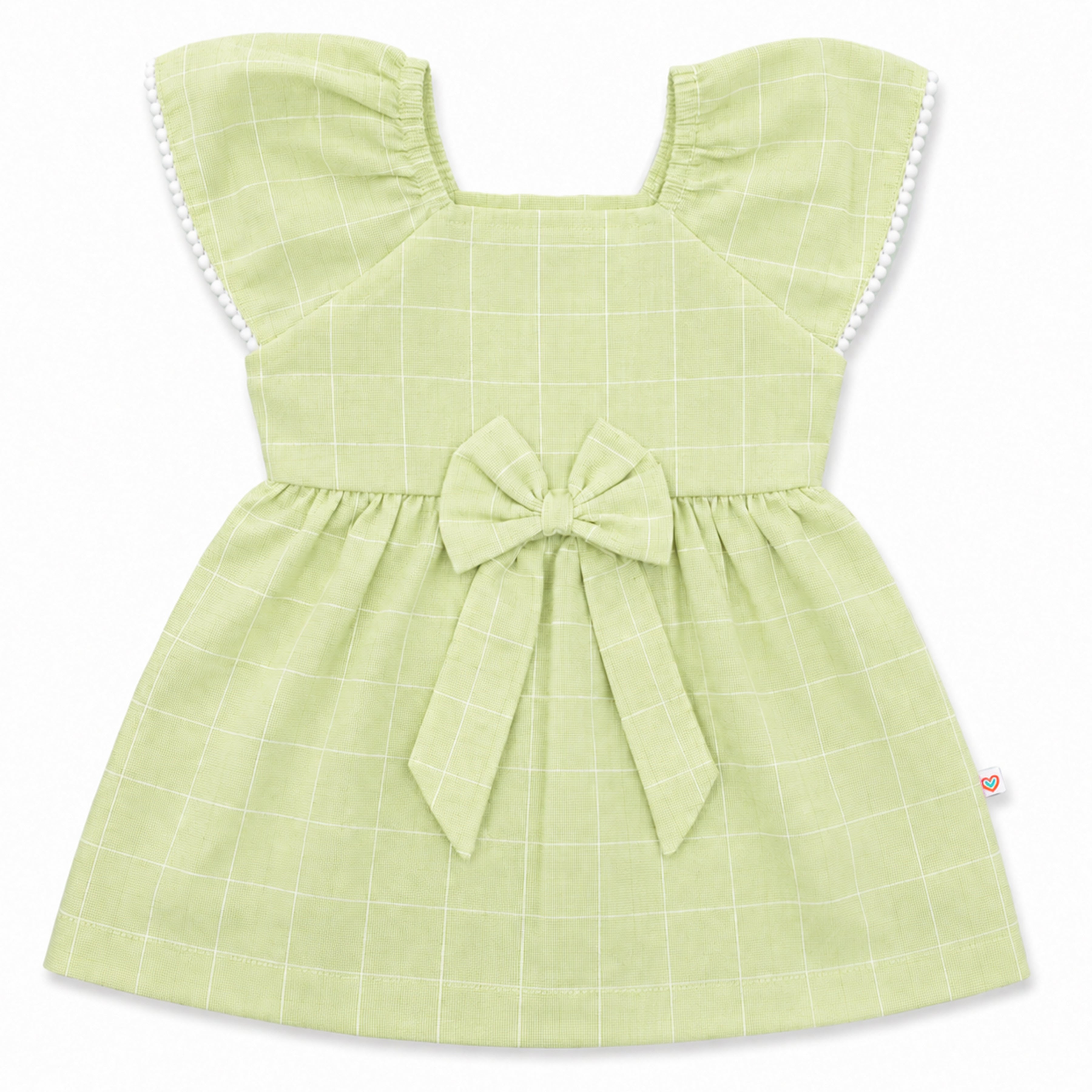 Baby Girl Pink Checkered Cotton Frock with Bow | Soft Sleeveless Flutter Sleeve Dress | Newborn, Infant & Toddler Party Wear