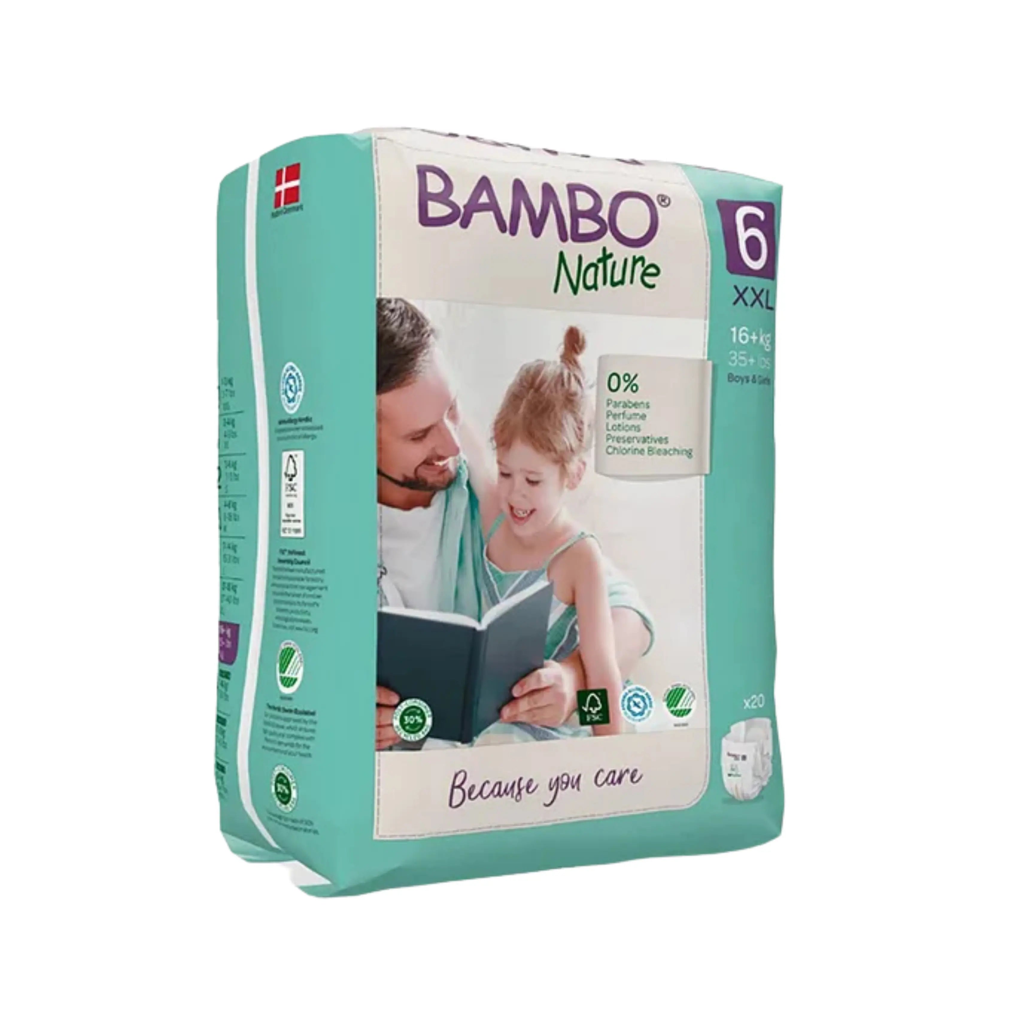 Bambo Nature Monthly Box - Skin Friendly Tape Style Diapers (size - 6) - XXL ( Pack Of 6 ) Bambo Nature