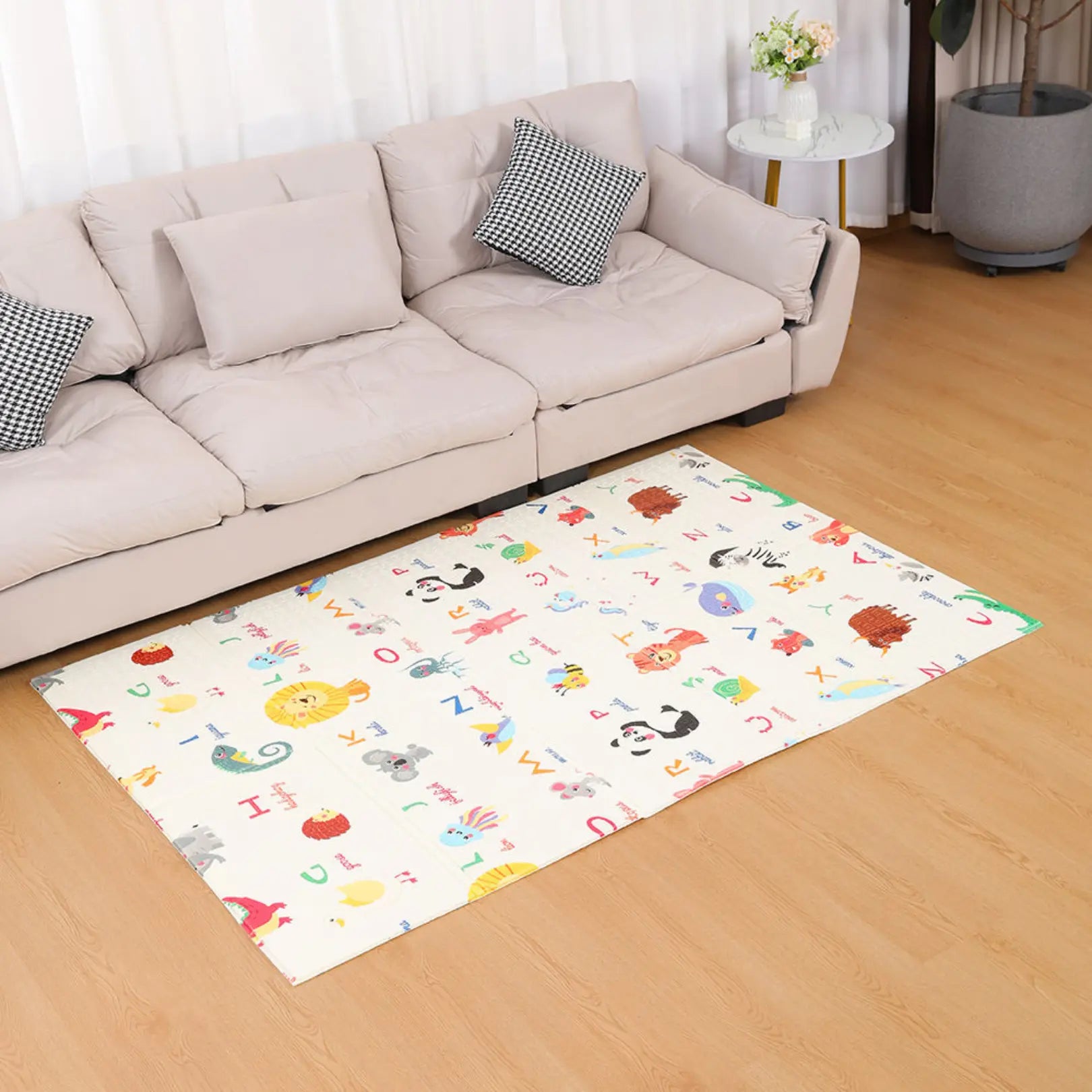 Reversible Baby Play Mat, Learning & Crawling Foldable Foam Mat (Large) babee D