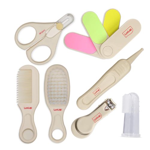 LuvLap 7-in-1 Baby Grooming Kit | Nail Cutter, Scissor, Brush, Comb, Tweezers & Filer | Newborn 0m+