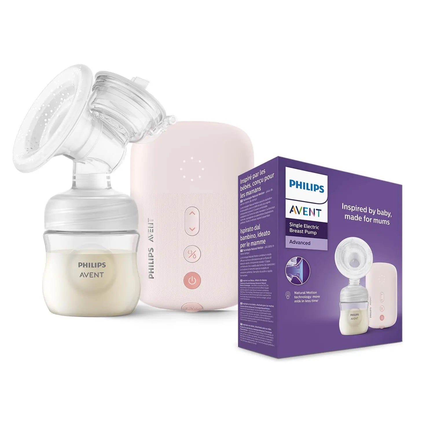 Philips Avent Electric Breast Pump | No.1 Brand Recommended by Moms Worldwide | Natural Motion Technology | One Size Fits all | 3X Faster Expression | 8 + 16 Expression and Stimulation settings | Corded | Quiet Motor | SCF395/11 Avent