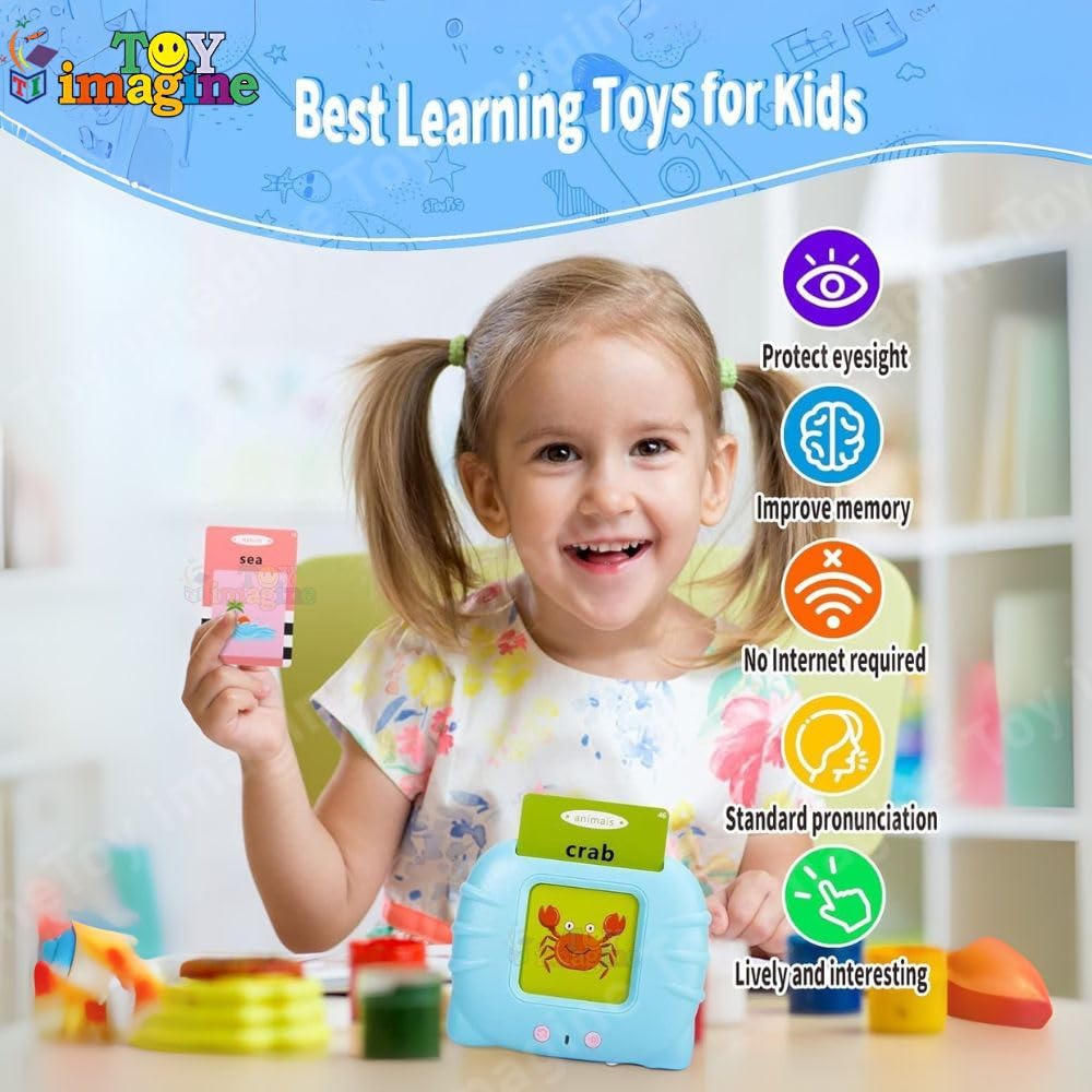 Talking Flash Cards Toy for Kids | 224-Word Learning Device for Toddlers | Montessori Learning Toys for Boys & Girls Ages 2-6 | Preschool Game & Birthday Present