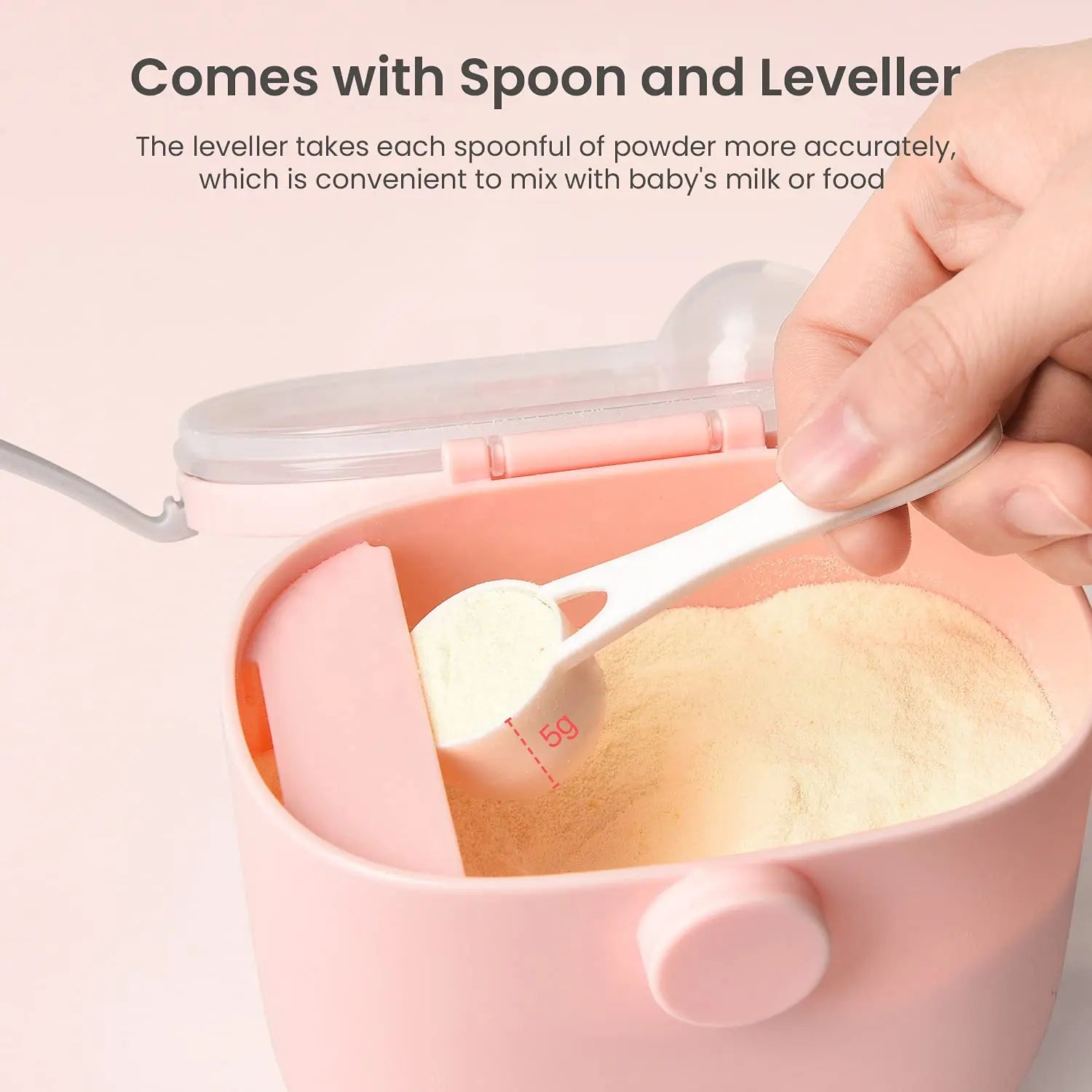 R for Rabbit Silicone First Feed Meal Box for Baby, Kids Multi-Functional Milk Powder Container Box 210G (Pink) R for Rabbit