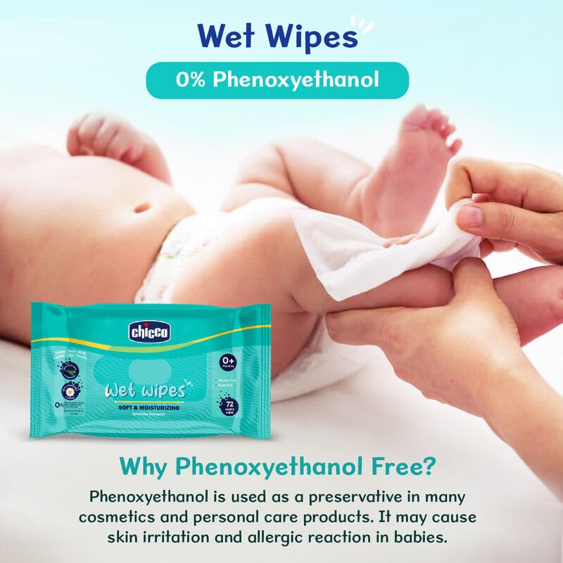 CHICCO Wet Wipes | Soft & Moisturizing - 0m+ (72 PC)