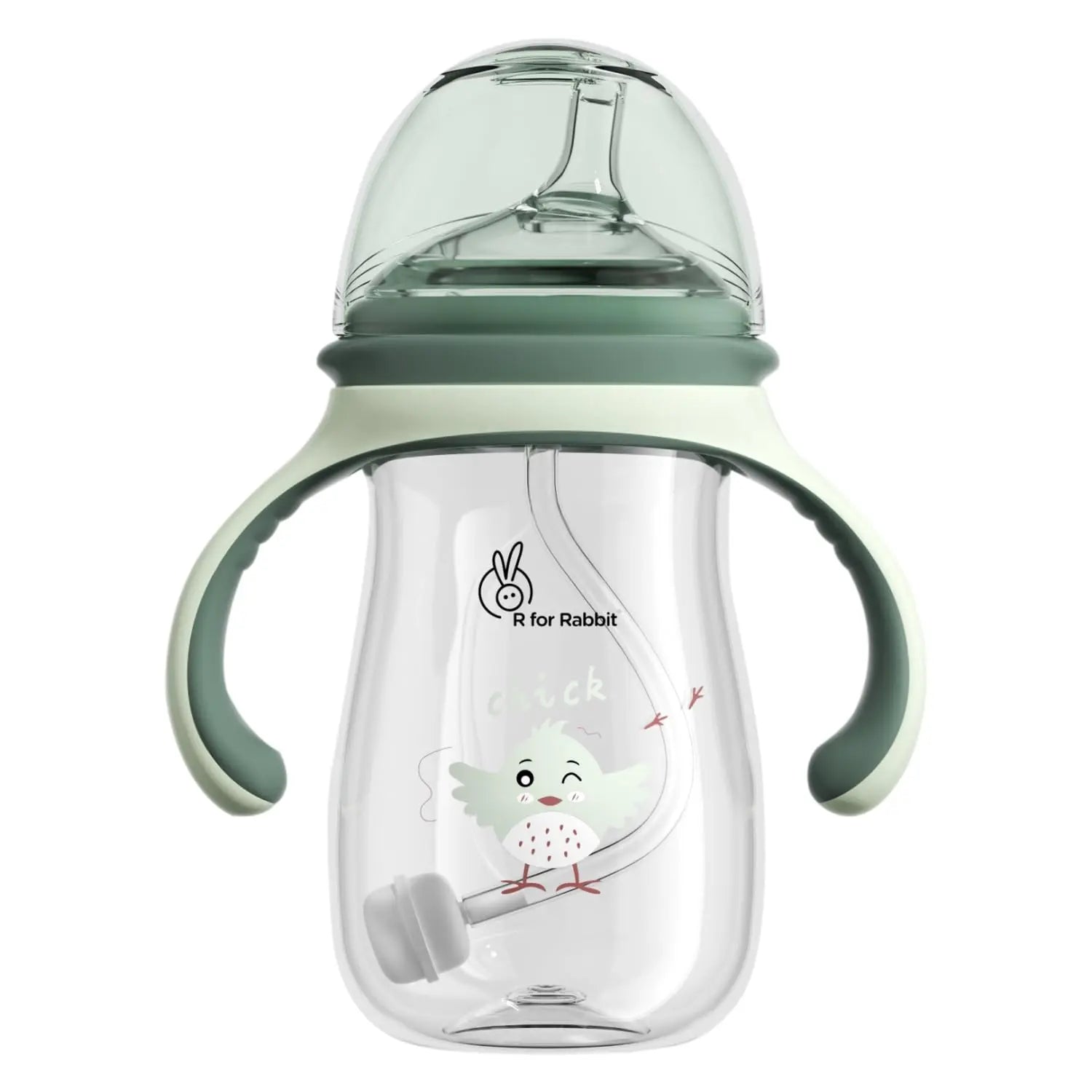 R for Rabbit Tritan Tweet 240 ml Baby Spout Cup for Kids | Twin Handle Non Toxic BPA Free Soft Silicone Spout Sipper Bottle | Leak Proof Drinking Sippy Cup for 6+ Month Infant Baby Boy & Girl (Green) R for Rabbit