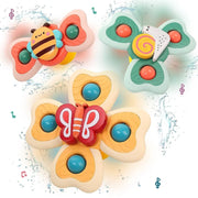 Suction Spinner Baby Bath Toys 3 Pcs | Spinning Snail Bath Toy Set for Babies & Toddlers