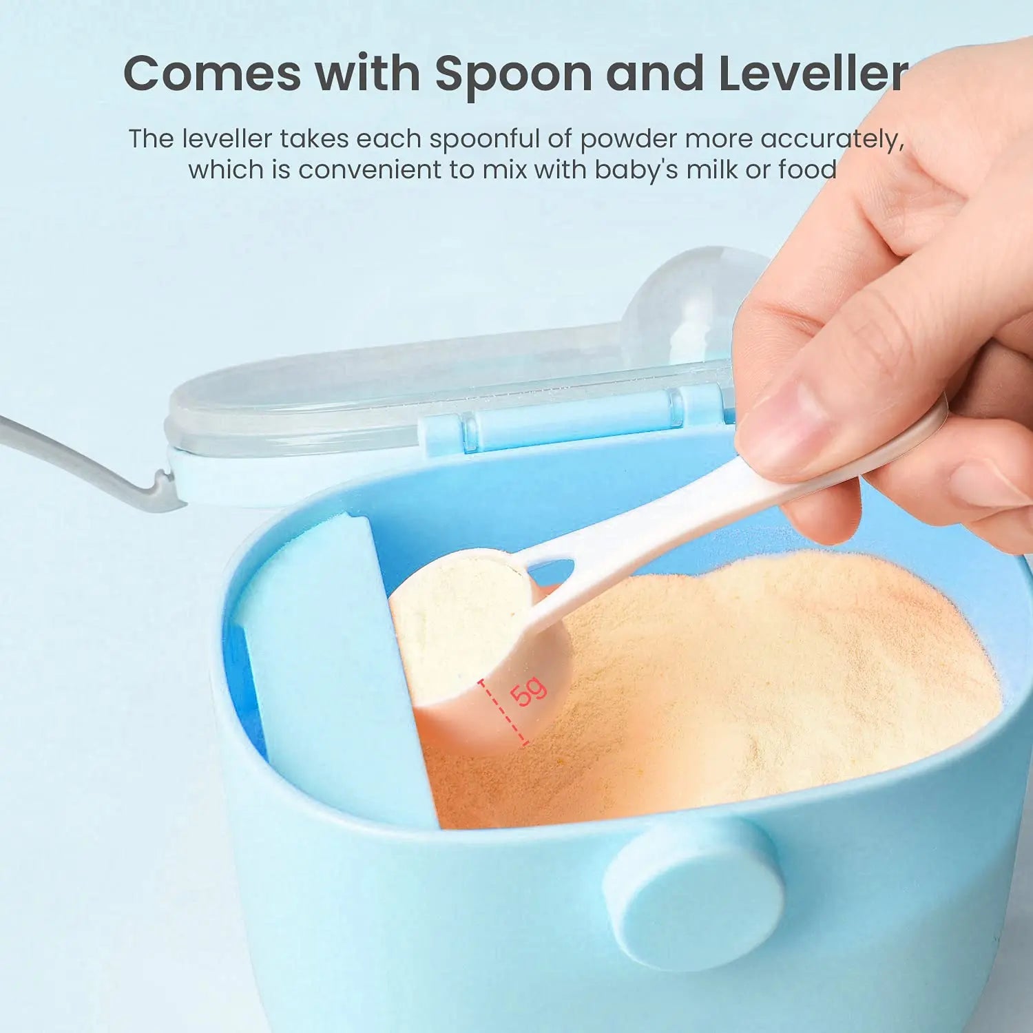 R for Rabbit Silicone First Feed Meal Box for Baby, Kids Multi-Functional Milk Powder Container Box 210G (Blue) R for Rabbit