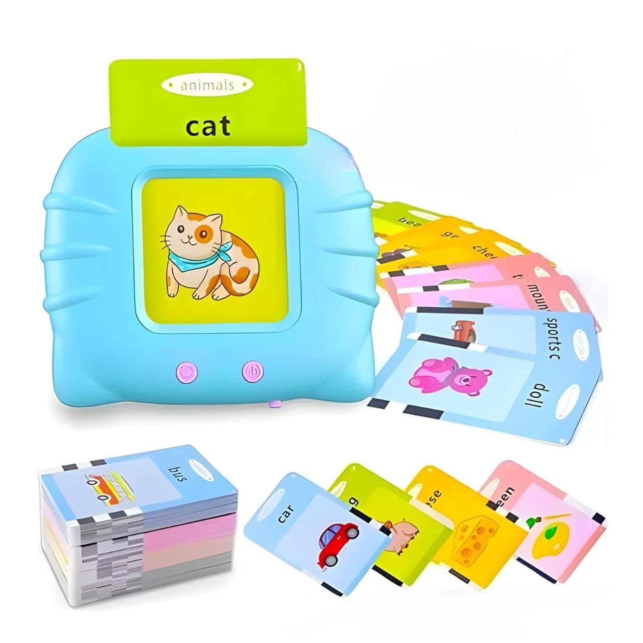 Talking Flash Cards Toy for Kids | 224-Word Learning Device for Toddlers | Montessori Learning Toys for Boys & Girls Ages 2-6 | Preschool Game & Birthday Present