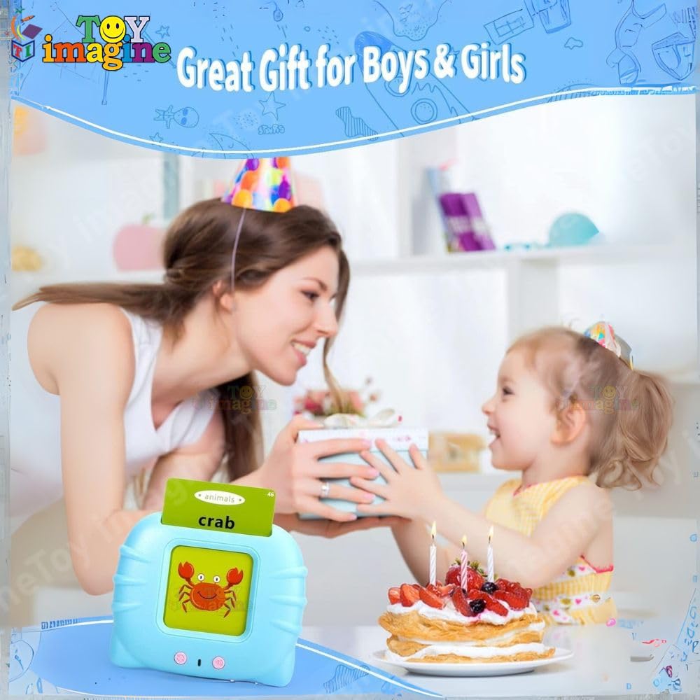 Talking Flash Cards Toy for Kids | 224-Word Learning Device for Toddlers | Montessori Learning Toys for Boys & Girls Ages 2-6 | Preschool Game & Birthday Present