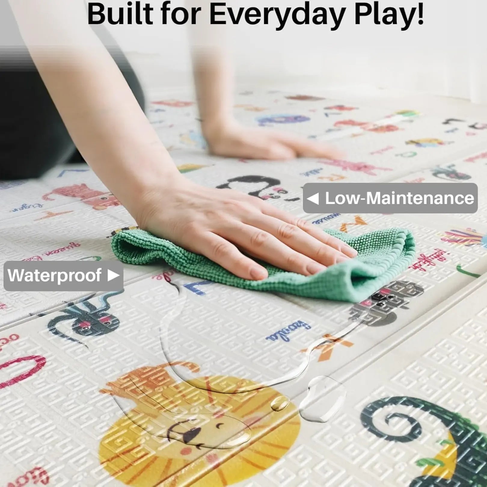 Reversible Baby Play Mat, Learning & Crawling Foldable Foam Mat (Large) babee D