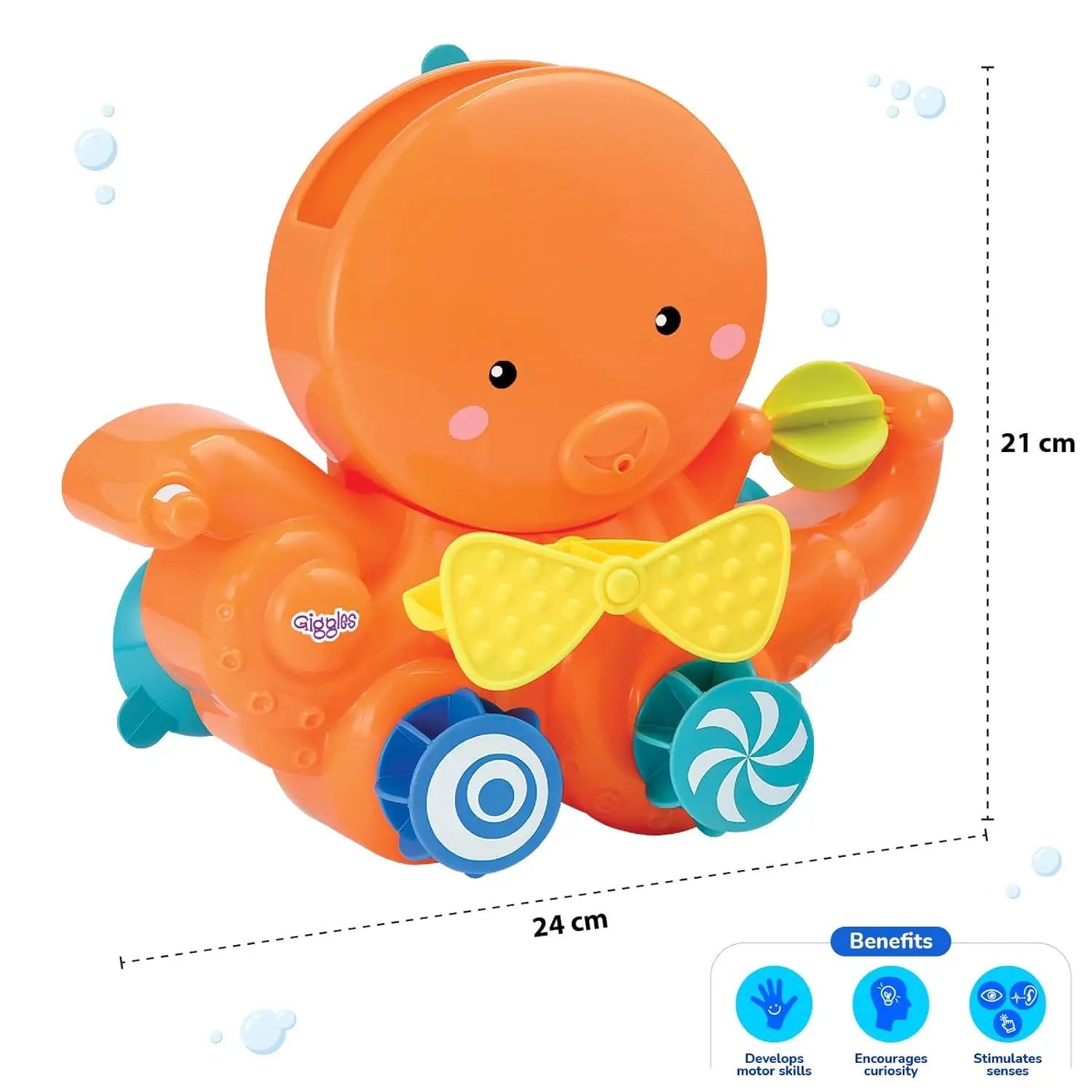 Giggles Funskool Pour & Play Octopus Bath Toy For Kids, Toy For 2 Year Kid, Perfect For Bath Time Play, Water Play, Infant And Preschool Giggles Funskool
