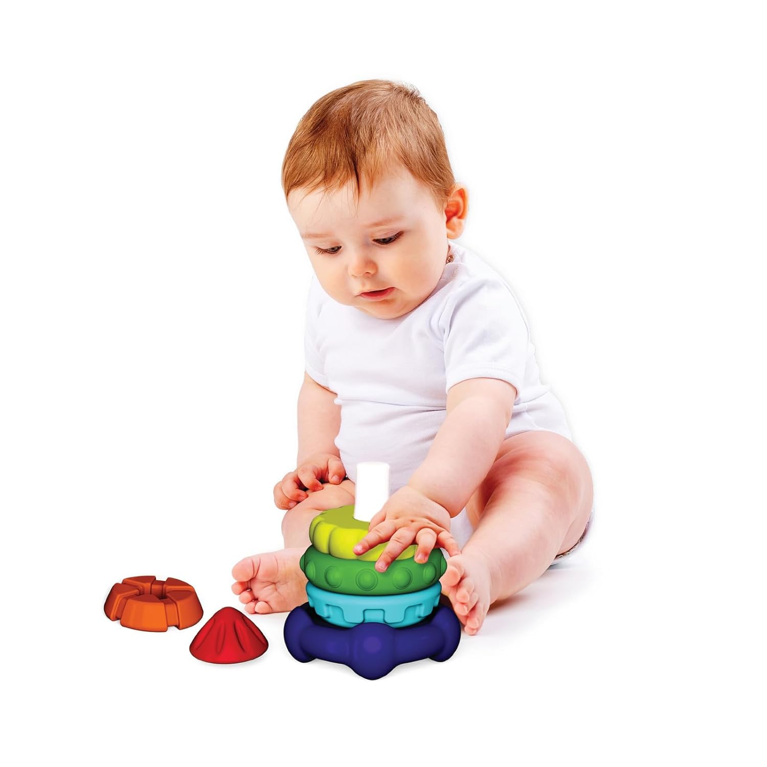 Giggles Funskool Stack A Rocket, Nesting & Stackable Textured Toy for Kids, Encourages Learning & Development, Fun Activity for Babies, Gift Set for Kid, Age 6+ Months