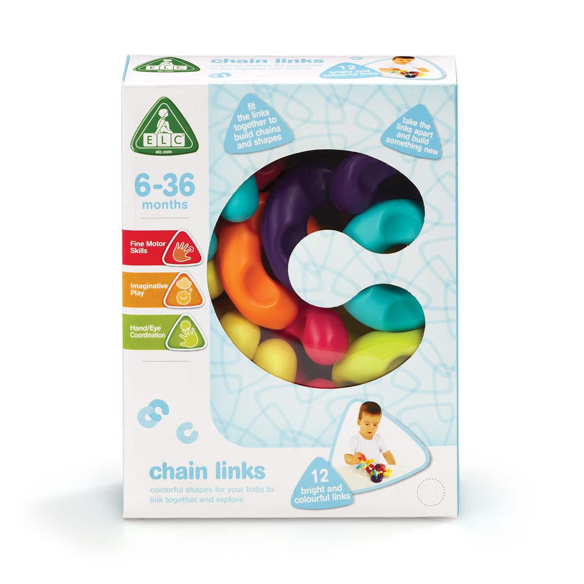 Giggles Funskool Chain Link, Hand Eye Coordination for Baby, Multicolor - 6m+