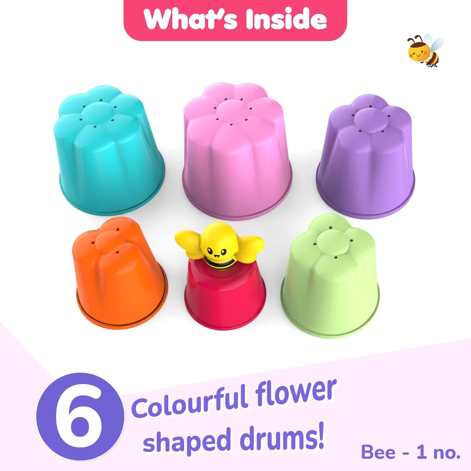 Giggles Funskool Bee Blossom Stacker, Fun & Development Toy for Babies, Educational Brain Activity Toys, Perfect for Early Learning, Multicolor Stacking Gift Set for Kids, Age 12+ Months