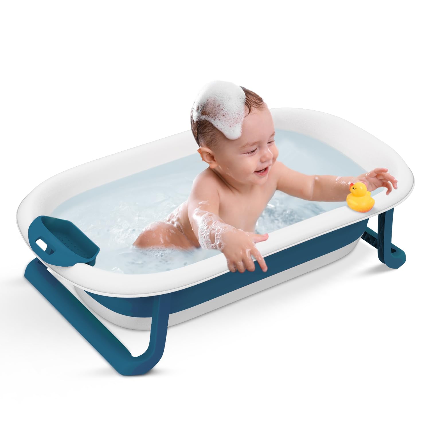 StarAndDaisy Baby Bath Tub for 0 to 5 Years/Bath Tub for Kids 0-3 Years, Tub for Girls & Boys with Soap Tray, Easy to Store (BT-Blue).