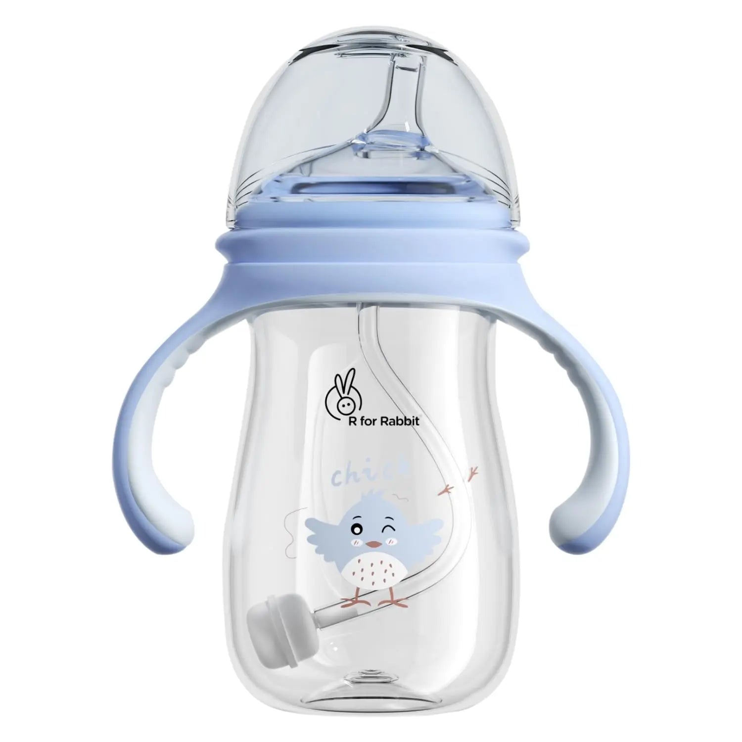 R for Rabbit Tritan Tweet 240 ml Baby Spout Cup for Kids | Twin Handle Non Toxic BPA Free Soft Silicone Spout Sipper Bottle | Leak Proof Drinking Sippy Cup for 6+ Month Infant Baby Boy & Girl (Blue) R for Rabbit