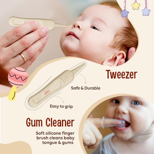 LuvLap 7-in-1 Baby Grooming Kit | Nail Cutter, Scissor, Brush, Comb, Tweezers & Filer | Newborn 0m+