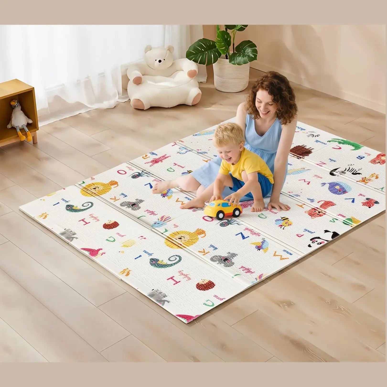 Reversible Baby Play Mat, Learning & Crawling Foldable Foam Mat (Medium) babee D