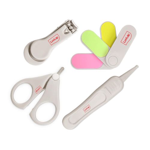 LuvLap Baby 4-in-1 Nail Grooming Kit for Newborns | Nail Scissor, Clipper, Tweezer & Filer | Baby Nail Care Set | 0m+