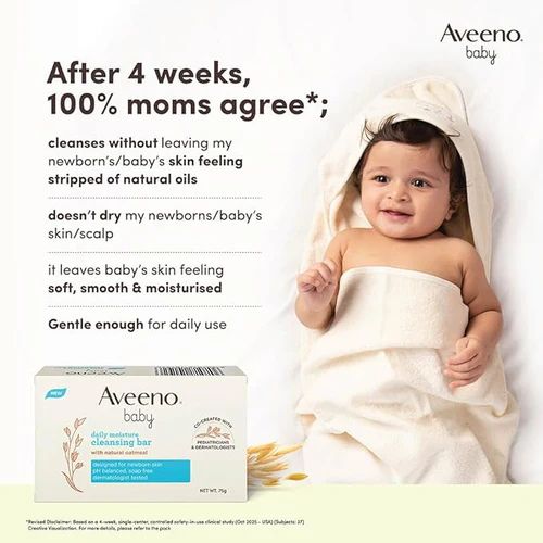 Aveeno Daily Moisture Cleansing Bar | Soap-Free Gentle Cleanser for Dry & Sensitive Skin