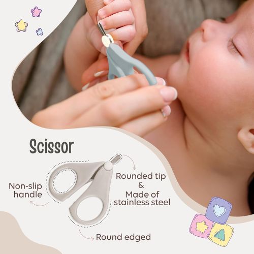 LuvLap 4-in-1 Baby Nail Grooming Kit | Scissor, Clipper, Tweezer & Nail Filer | Newborn 0m+