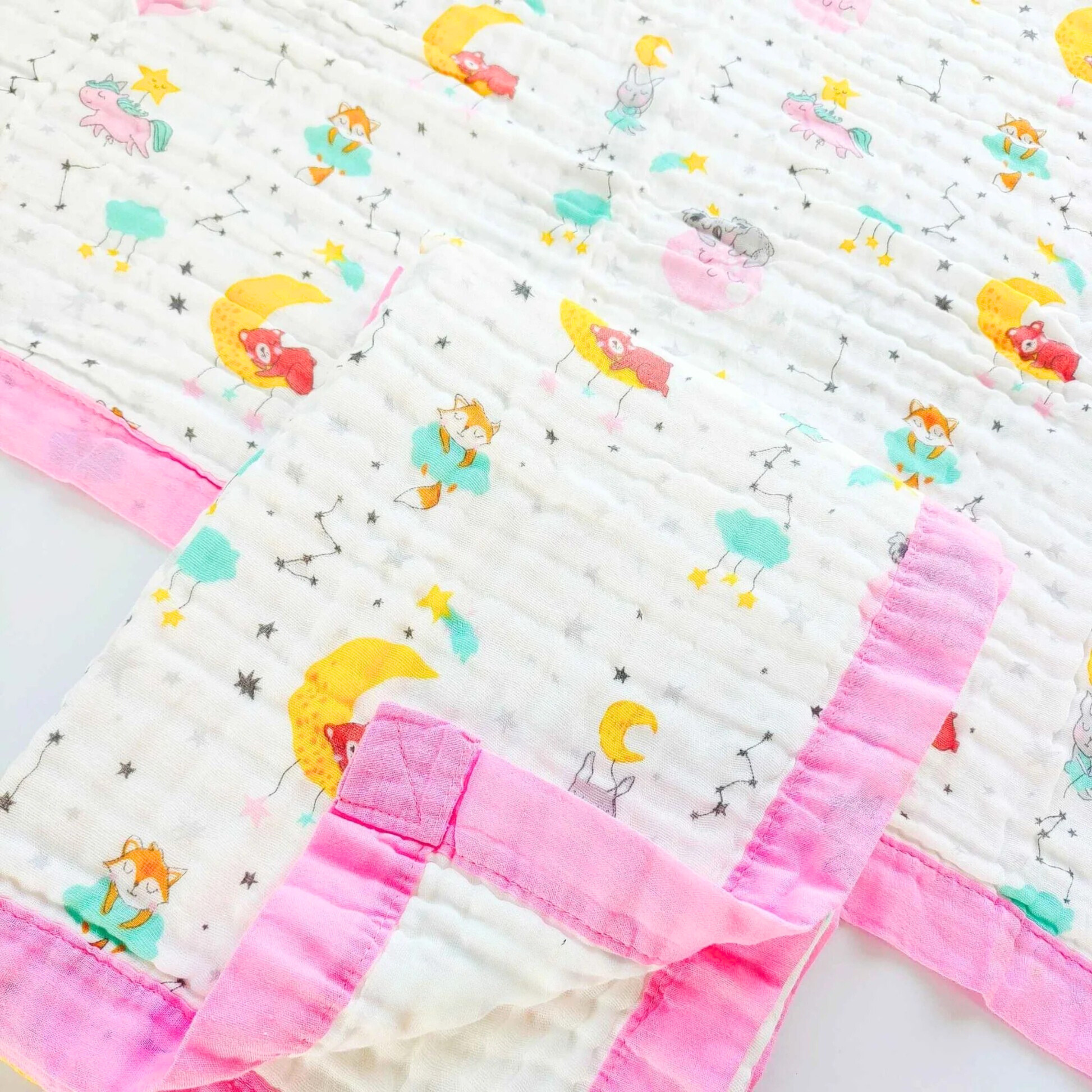 Organic 100% Cotton 6 layer Baby Muslin Blanket Cloth | Ultra-Soft & Breathable | 110×110 cm | Newborn–12 Months babee D