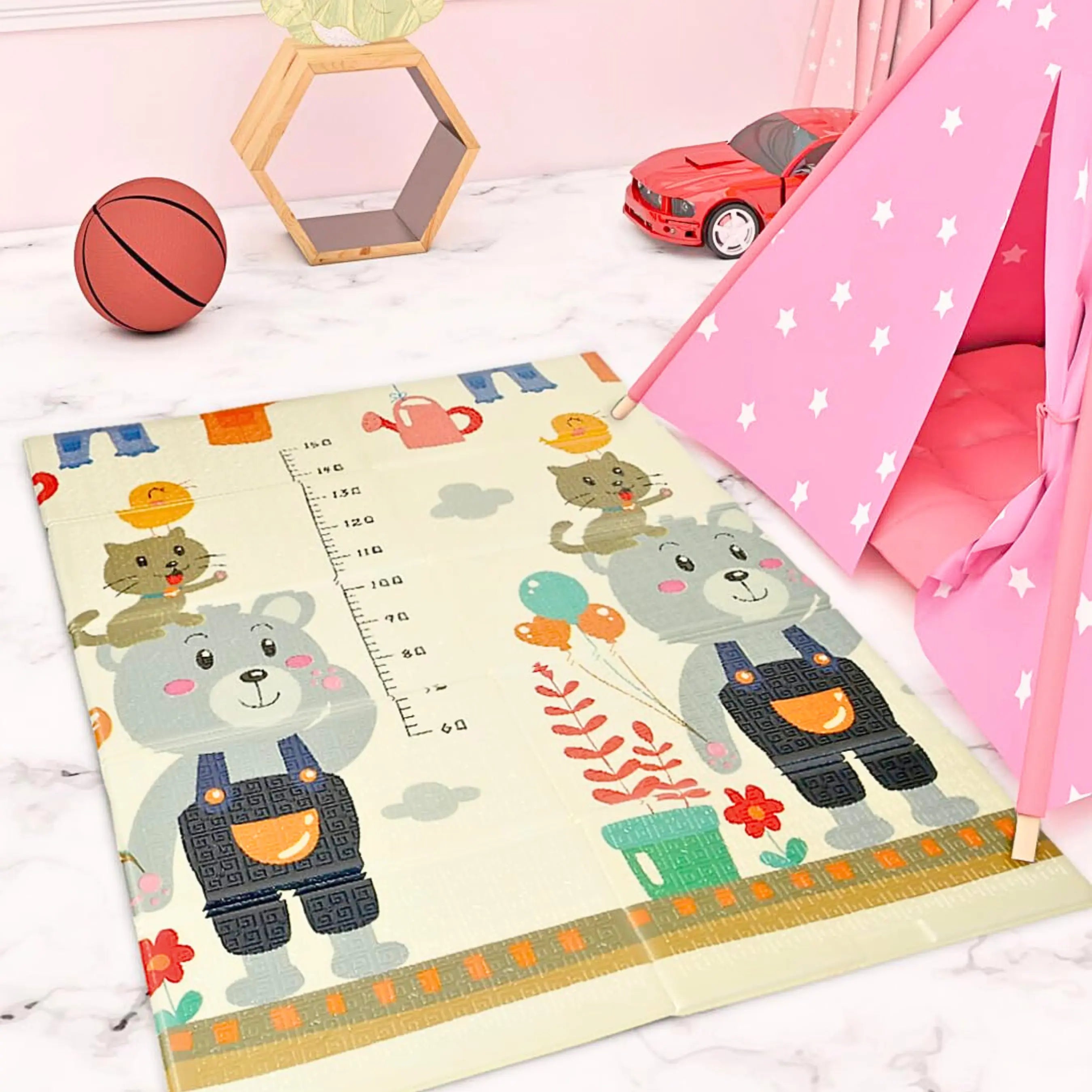 Reversible Baby Play Mat, Learning & Crawling Foldable Foam Mat (Large) babee D