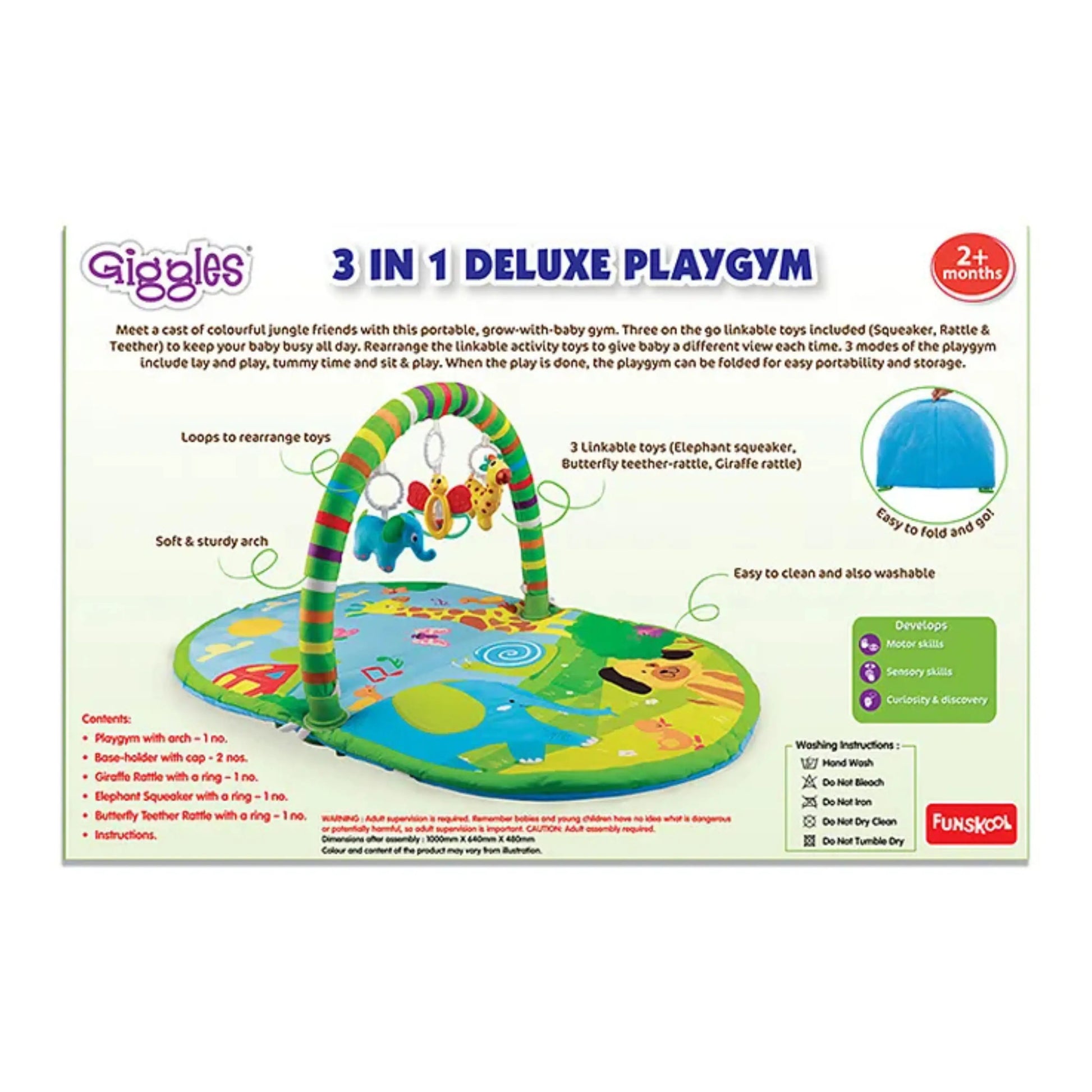 Giggles Funskool 3 in 1 Activity Play gym Deluxe Playgym - 2m+ Giggles Funskool