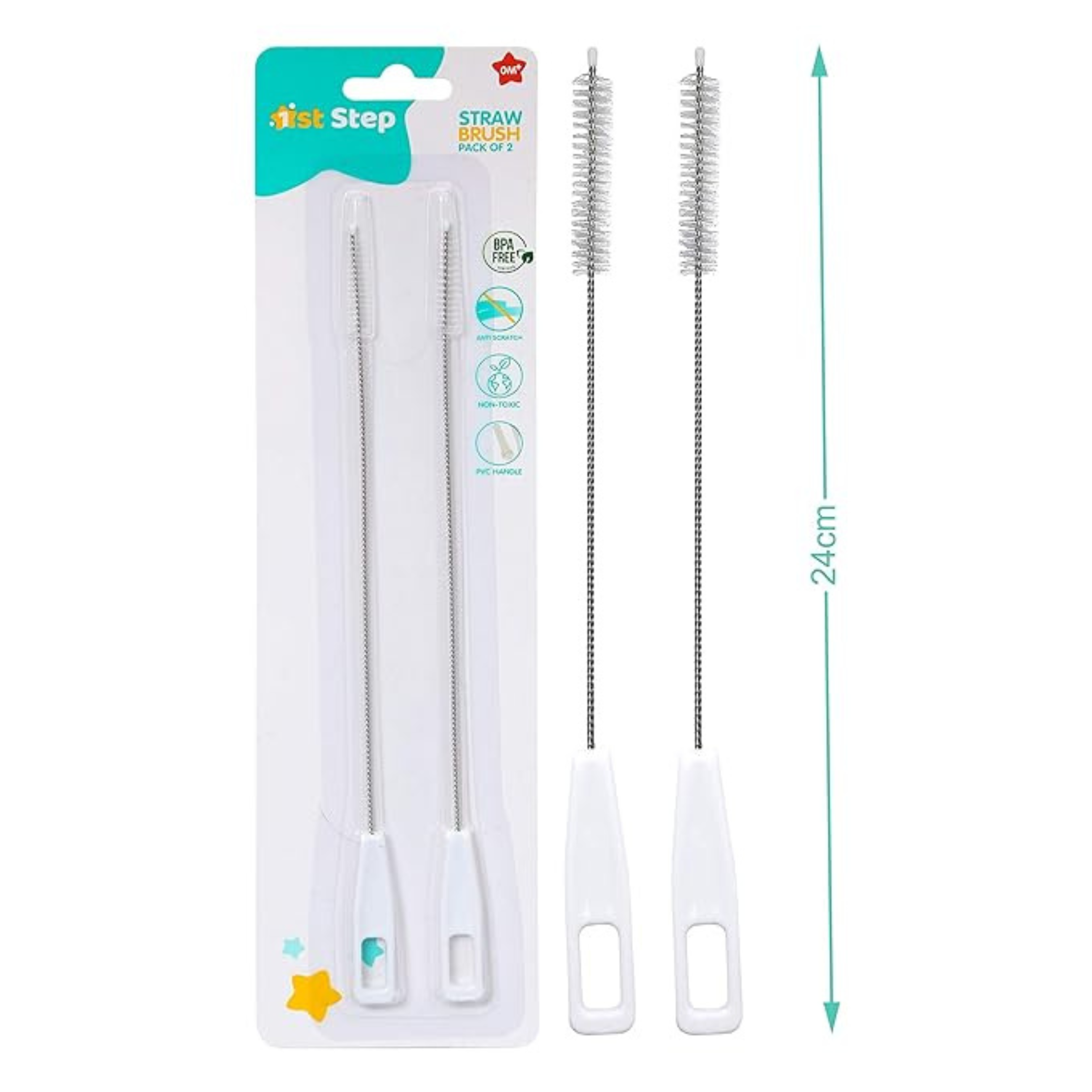 1st Step Straw Cleaner with Handle | BPA Free Flexible Cleaning Brush for Baby Sipper, Straw & Feeding Accessories