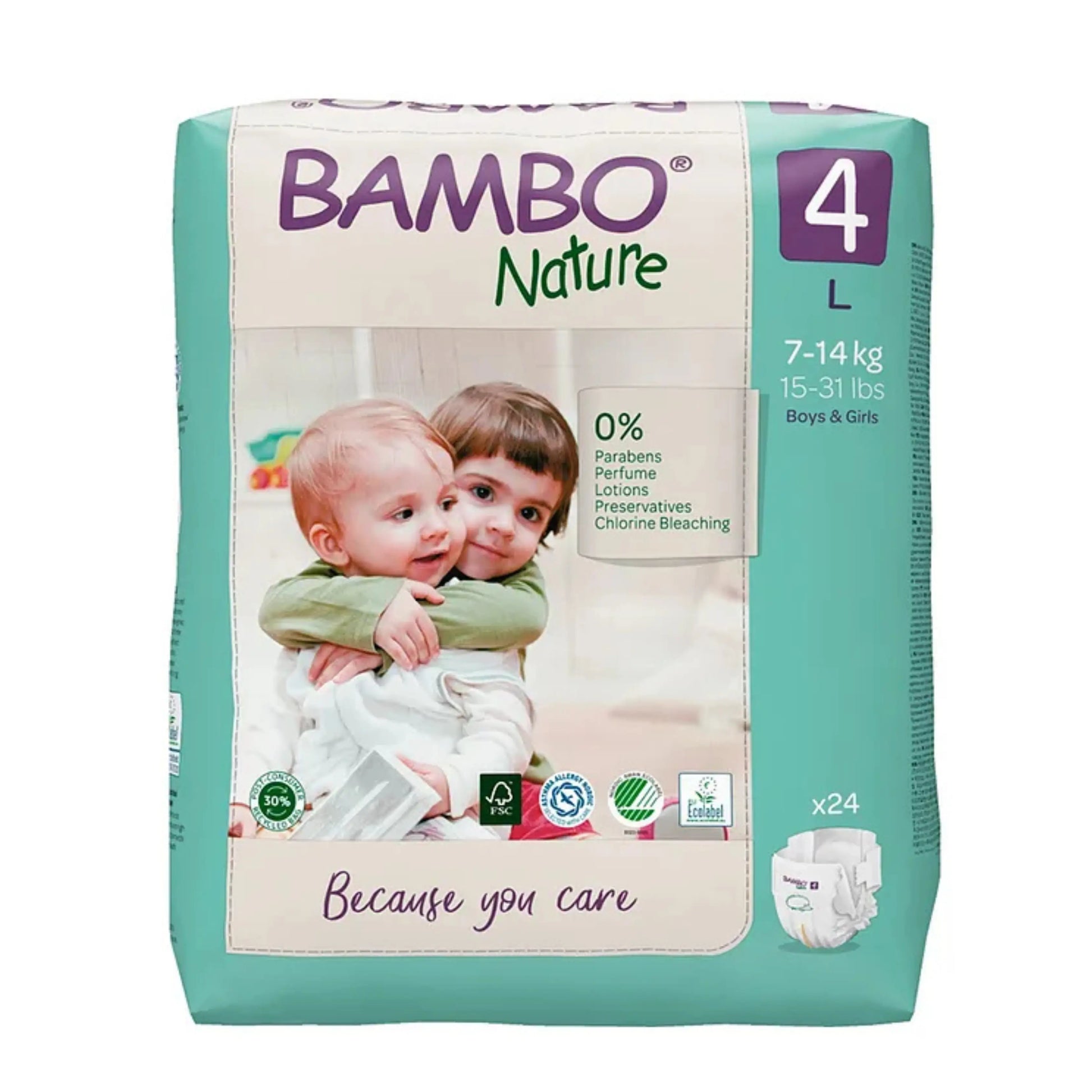 Bambo Nature Monthly Box - Skin Friendly Tape Style Diapers (size - 4) - Large ( Pack Of 6 ) Bambo Nature