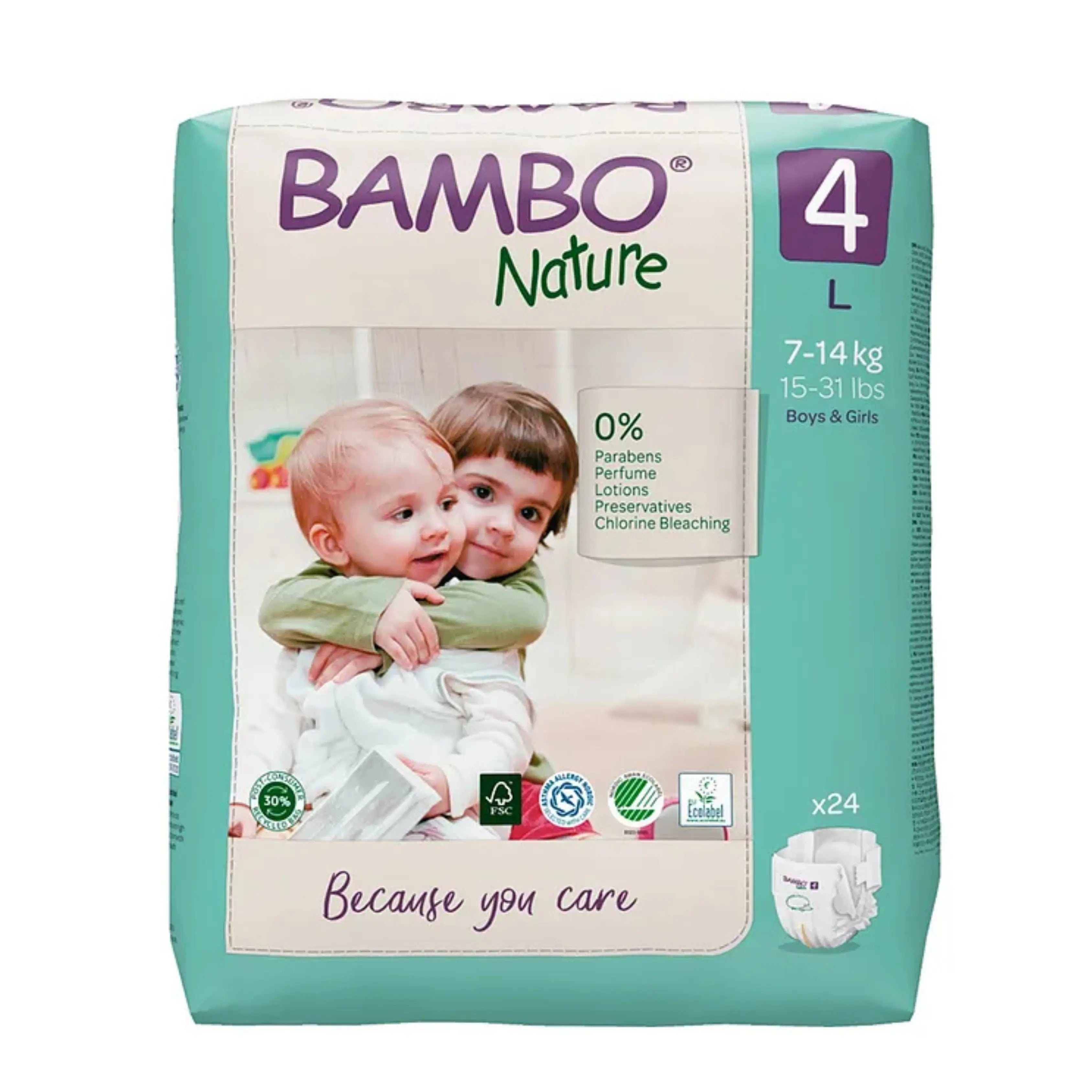 Bambo Nature Monthly Box - Skin Friendly Tape Style Diapers (size - 4) - Large ( Pack Of 6 ) Bambo Nature
