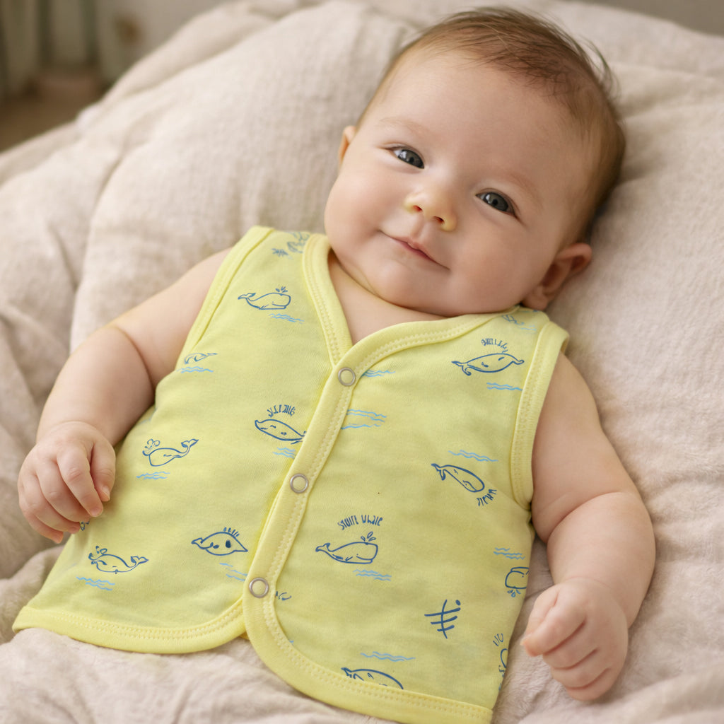 Cotton Button Jabla for Baby | Soft Breathable Front Open Jabla for Newborns & Infants | Comfortable Daily Wear