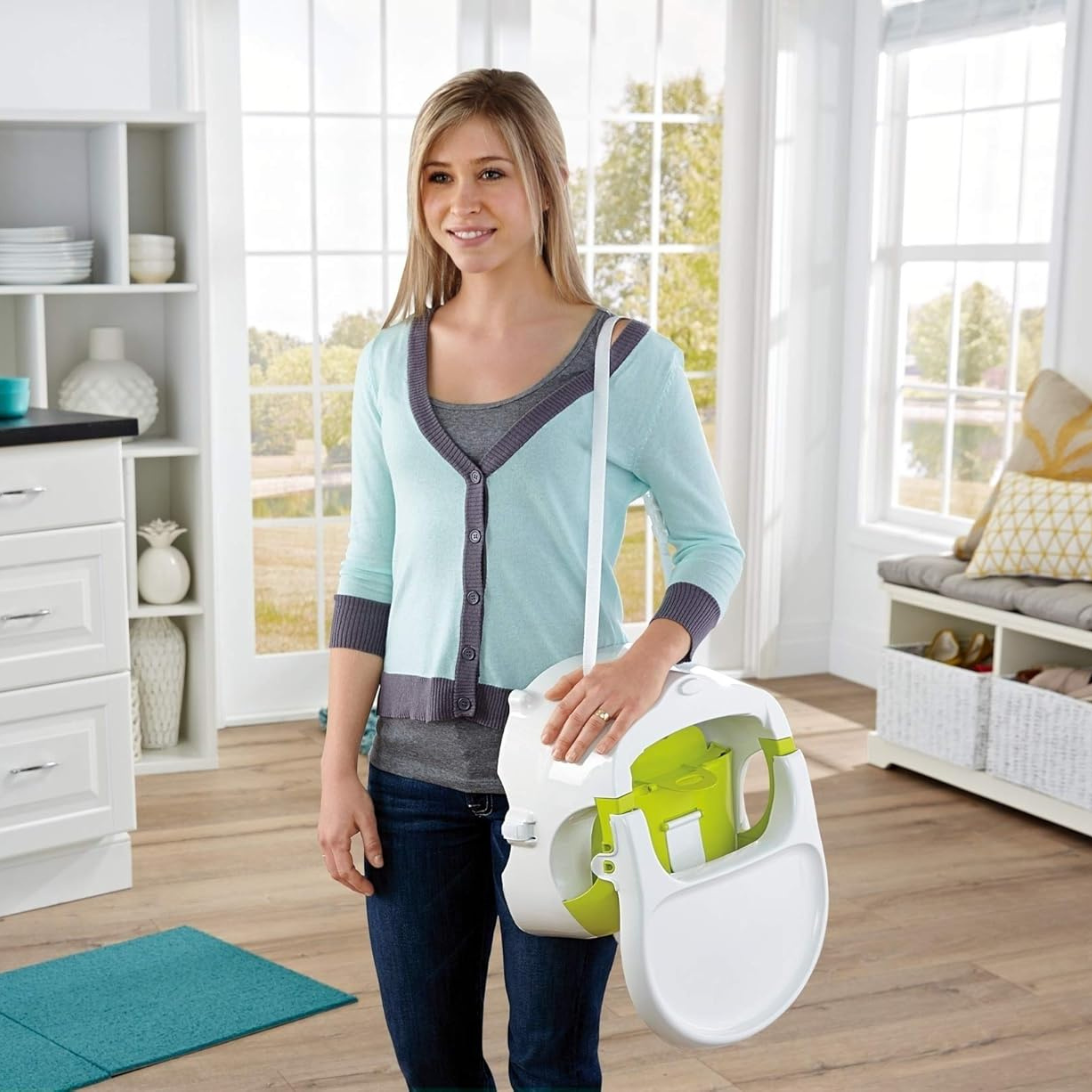 Fisher-Price Quick Clean N' Go Booster - Basic, Multi Color, 1 Count (Pack of 1) (BCD26)