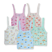 Muslin Knot Jabla for Newborn Baby (Combo of 5) | 100% Soft Cotton Muslin Tie-Up Tops | Breathable Daily Wear for Infants 0–3 Months